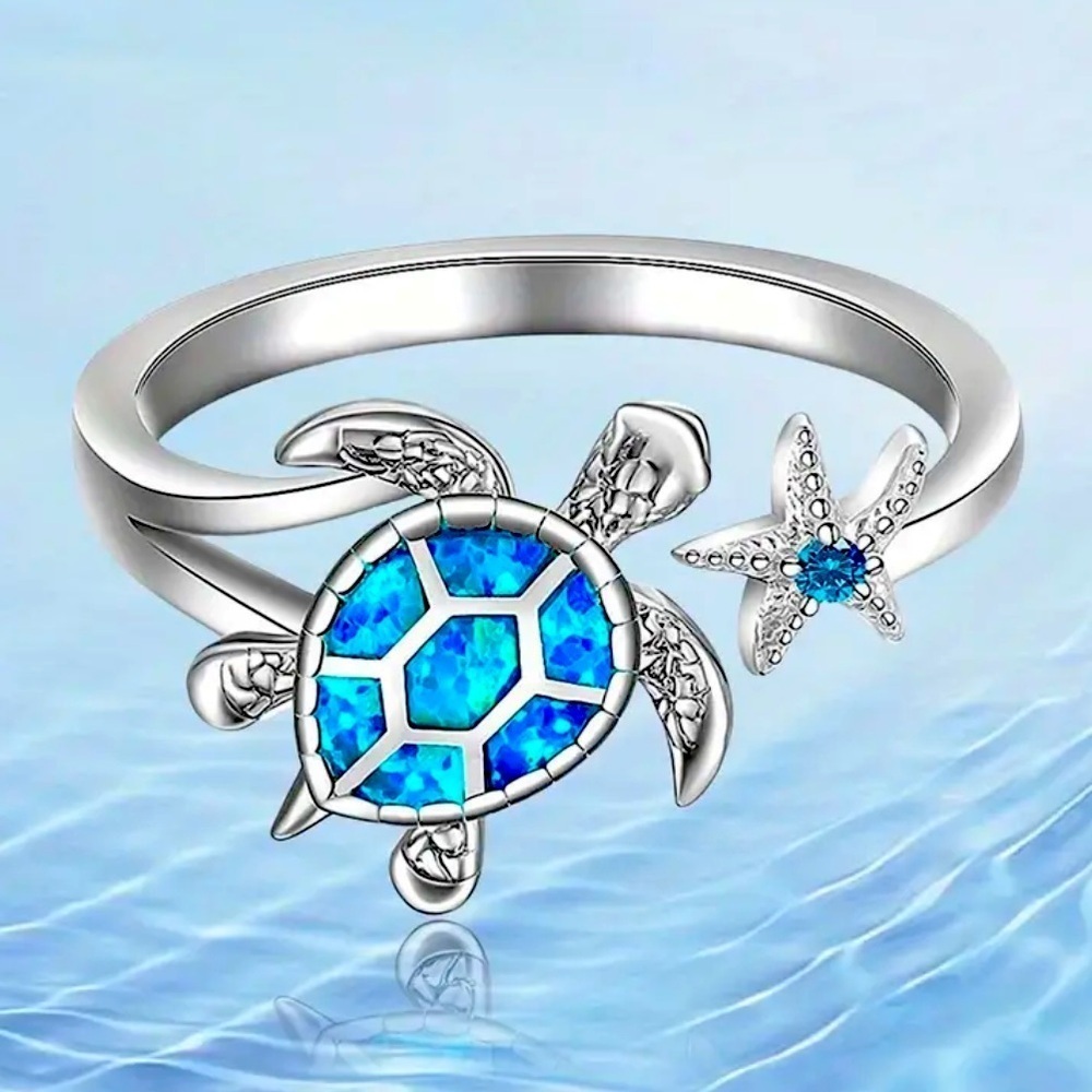 3/$25, 4/$30 Sea Turtle and Starfish Ring Size Is Adjustable